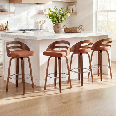 Mahtab Modern Upholstered Swivel Counter & Bar Stools