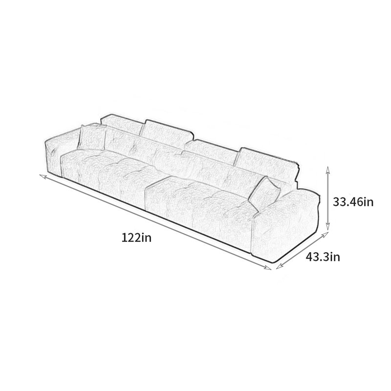 Ernesto, 33.46" H x 122" W x 43.3" D, 4