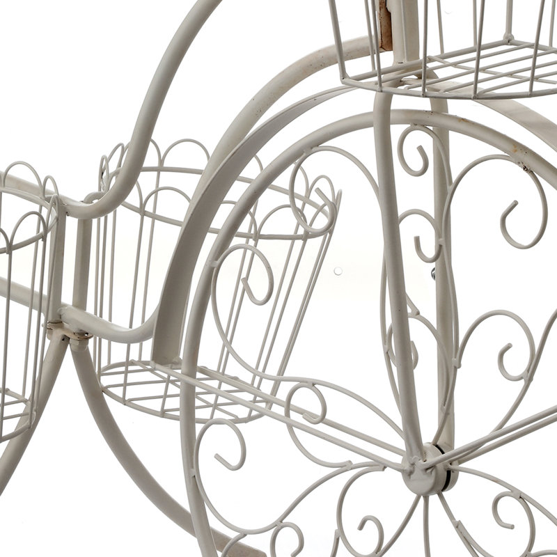 Baleria Garden Bicycle With Planters, Ivory