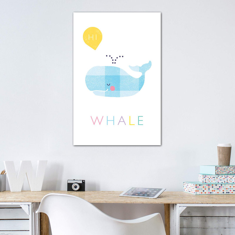 «W Is for Whale» - impression, Toile tendue, Pas de tapis, H 12 po x l 8 po x P 0,75 po