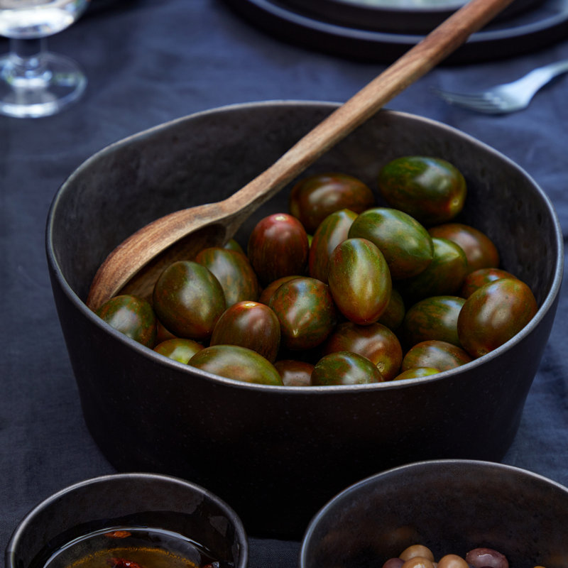 Lagoa Stoneware Serving Bowl, Metal