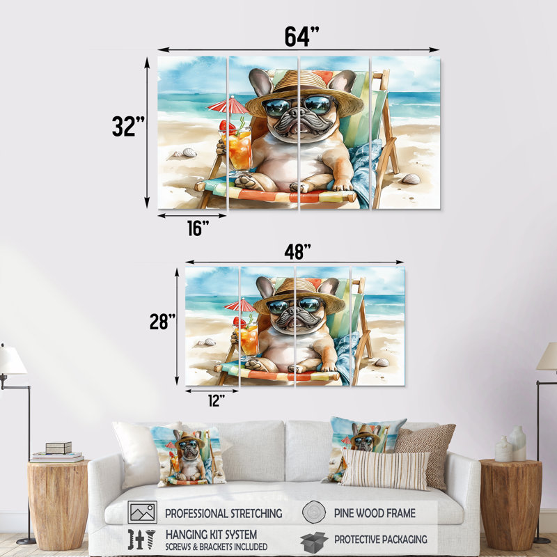 Sauve - ensemble d'art mural animaux côtiers, H 28 po x l 48 po
