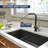 Black Kitchen Faucet, Pull Down Kitchen tap, Stainless Steel Kitchen Sink Faucet with Pull Out Sprayer Single Handle,Matte Black-105833526