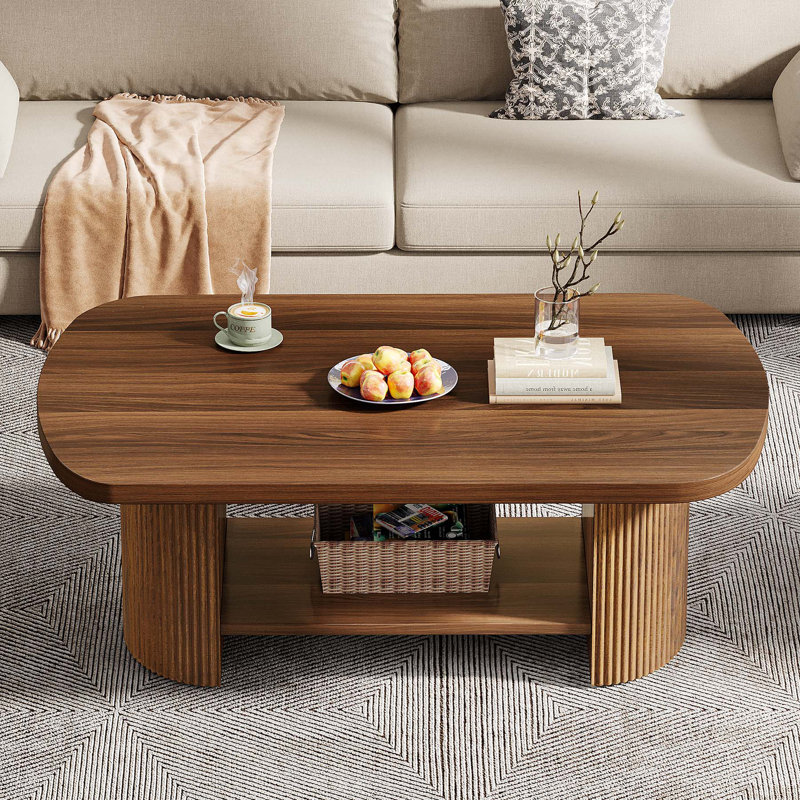 Pedestal Coffee Table with Storage