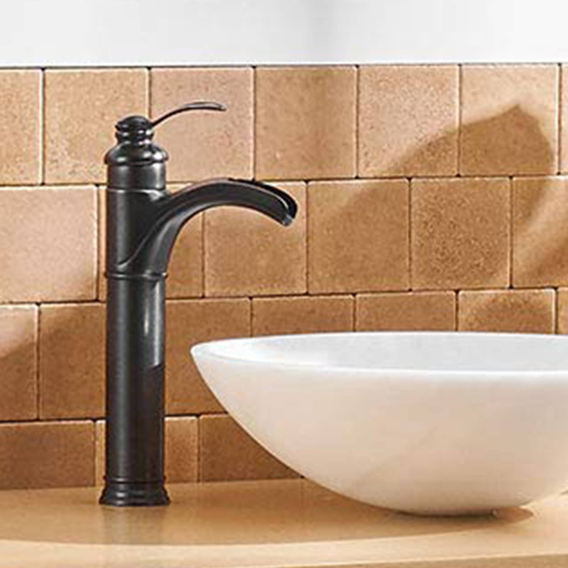 Robinet de salle de bain avec bonde, Bronze huilé