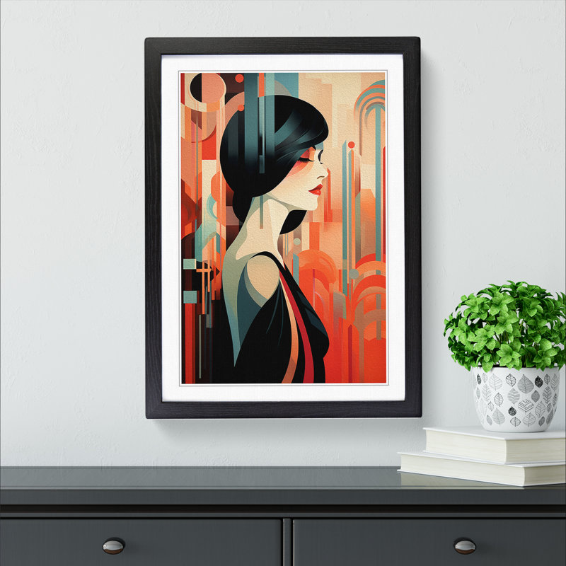 Single Picture Frame Print on Wood, Black Framed, 34cm H x 25cm W