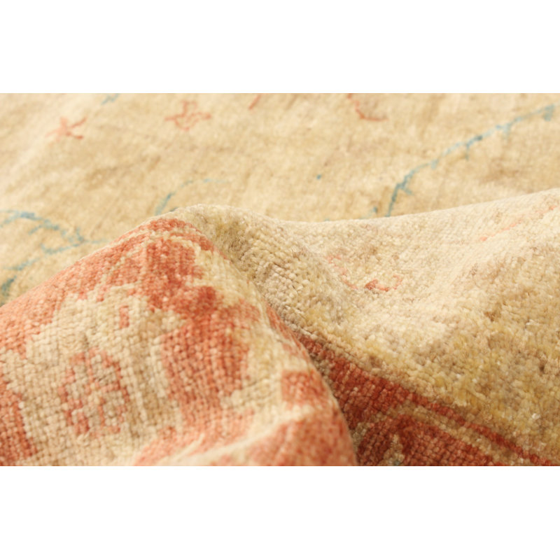 One-of-a-Kind 6'10" X 7'6" New Age Wool Area Rug in Beige