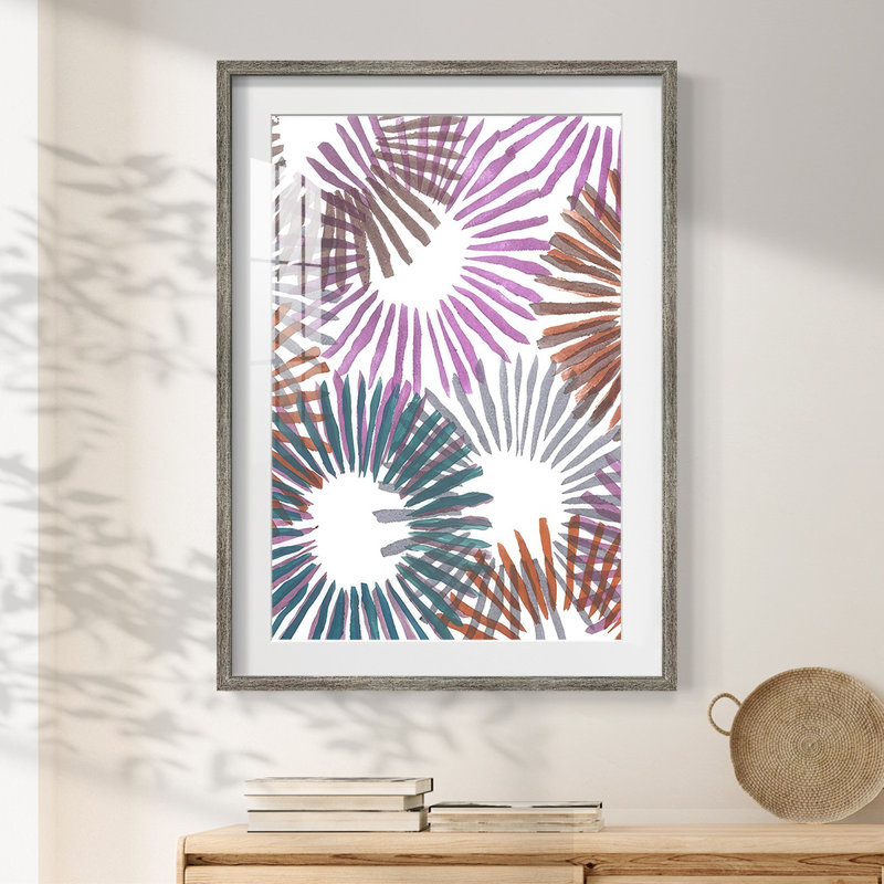 Starburst I - impression encadrée, H 25,5 po x l 17,5 po, Vieilli