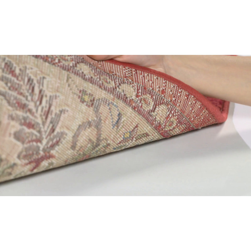 Elysian Bloom Red Floral Hand-Knotted Rectangular Rug