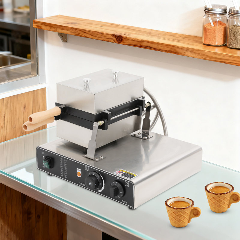 Edible Coffee Cup-Shaped Waffle Making Machine