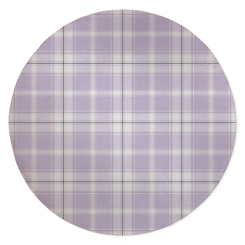 Billy Tartan Non-Slip Outdoor Rug, Round 5'