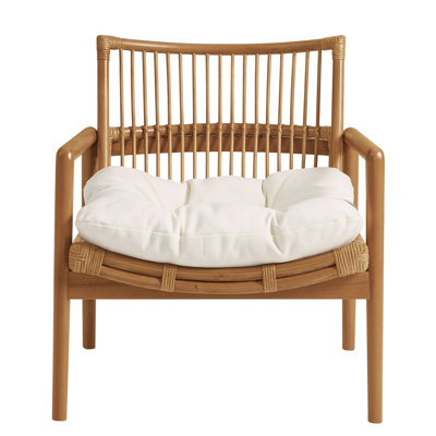 Tula Wood Rattan Lounge Chair In Brown