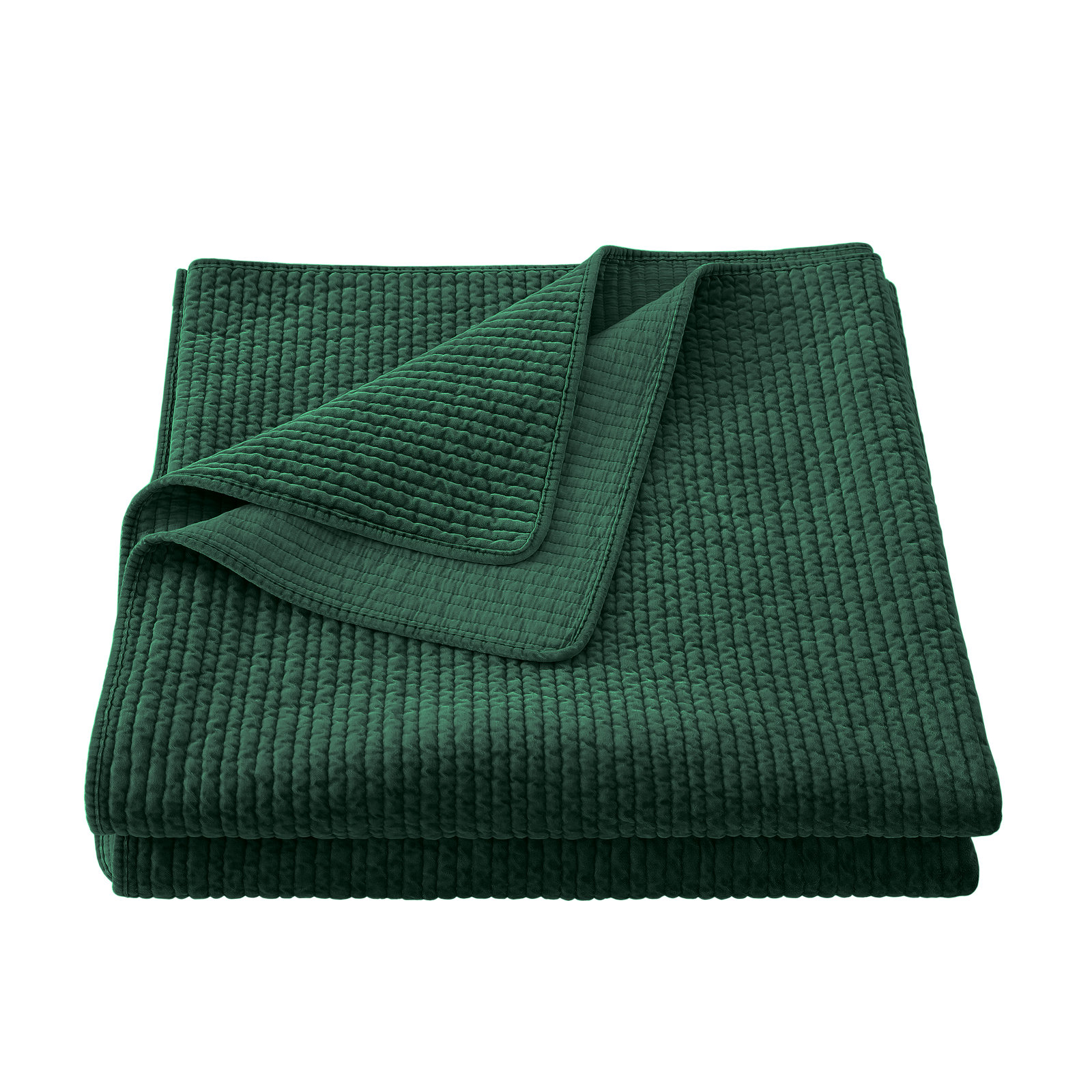 Kobie Cotton Velvet Quilt Set, Full/Queen Quilt, Emerald