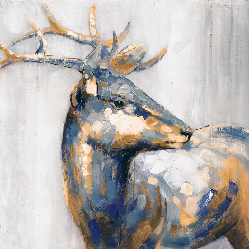 «Golden Deer», H 24 po x l 24 po