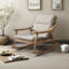 Chaise berçante moderne en bois massif rembourré