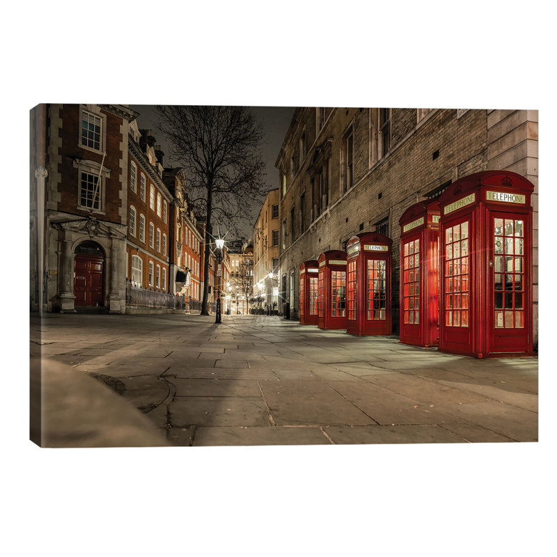 Iconic Red Phone Box - London 1 Piece Wall Art on Canvas, 66.04 cm H x 45.72 cm W x 1.91 cm D