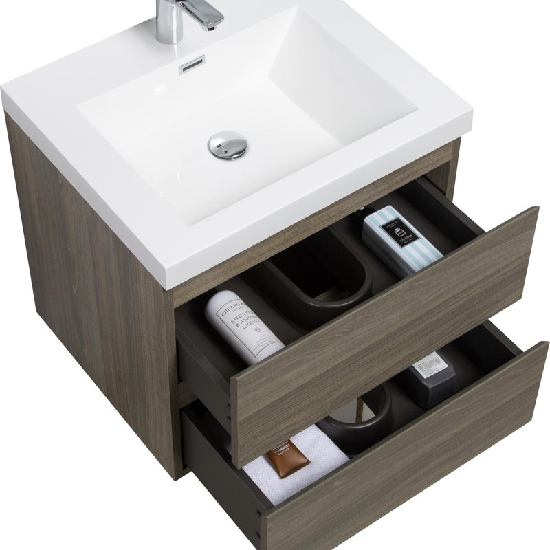 Wall Mounted Bathroom Vanity, Grey