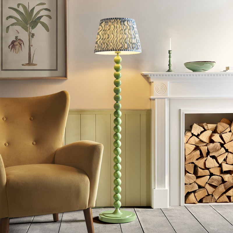 Higgledy 153.2cm Traditional Floor Lamp, Green, Blue/White