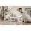 Banc de rangement tout-en-un avec coussin, compartiments, tiroirs et tablettes ouvertes, banc de rangement pour couloir, vestibule, salon (blanc)-129931429