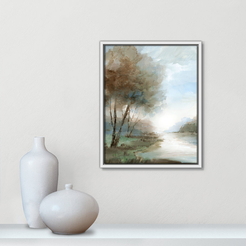 Zailin Peaceful River Print par Nan, H 15,5 po x l 12,5 po, Blanc