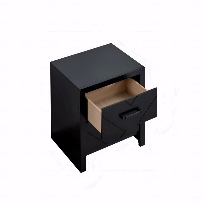 Morris  2 Drawer Nightstand Black, Black