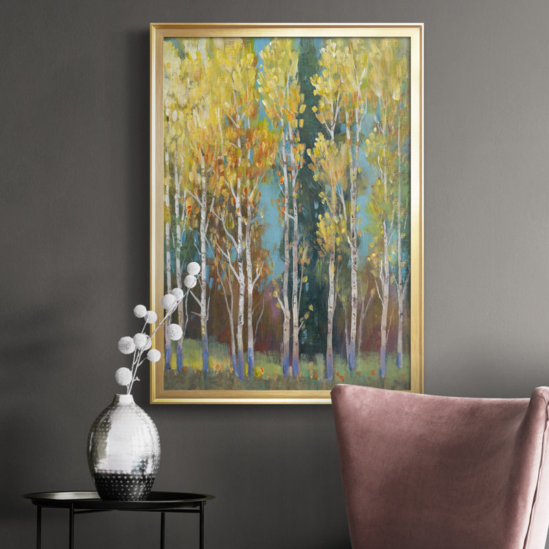 Toile encadrée de qualité supérieure Aspen Grove I - prête à être accrochée, H 30,5 po x l 22,5 po x P 1 po, Or