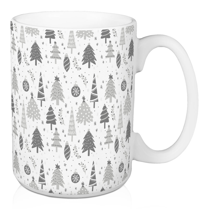 Grande tasse à motif d'ornement gris