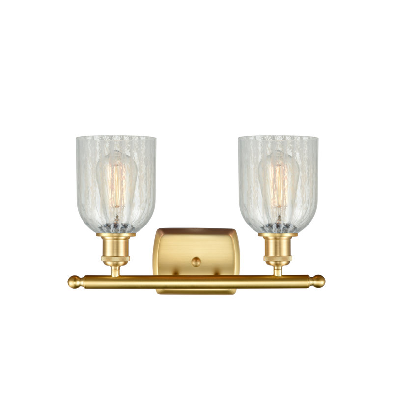 Éclairage de salle de bain à intensité variable 2 lumières Vella, Mouchette, Ampoule DEL 6 watts Vinage, Or satiné