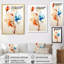 Aquarelle florale moderne en orange et bleu-107882968-107882971