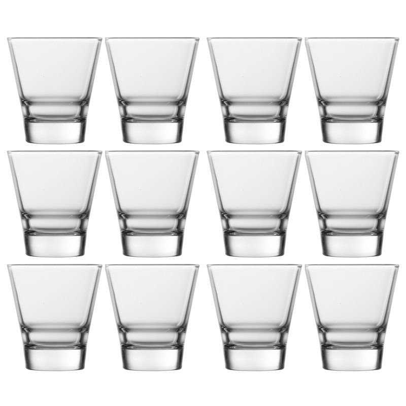 Fortessa Basics Elixir Everyday Stackable Quality Super Clear Glassware Kitchen And Barware Great For: Mixed Drinks/Cocktails, Water, Juice, Iced Tea, Soft Drinks., Double Old Fashioned/Rocks, 12 Ounce