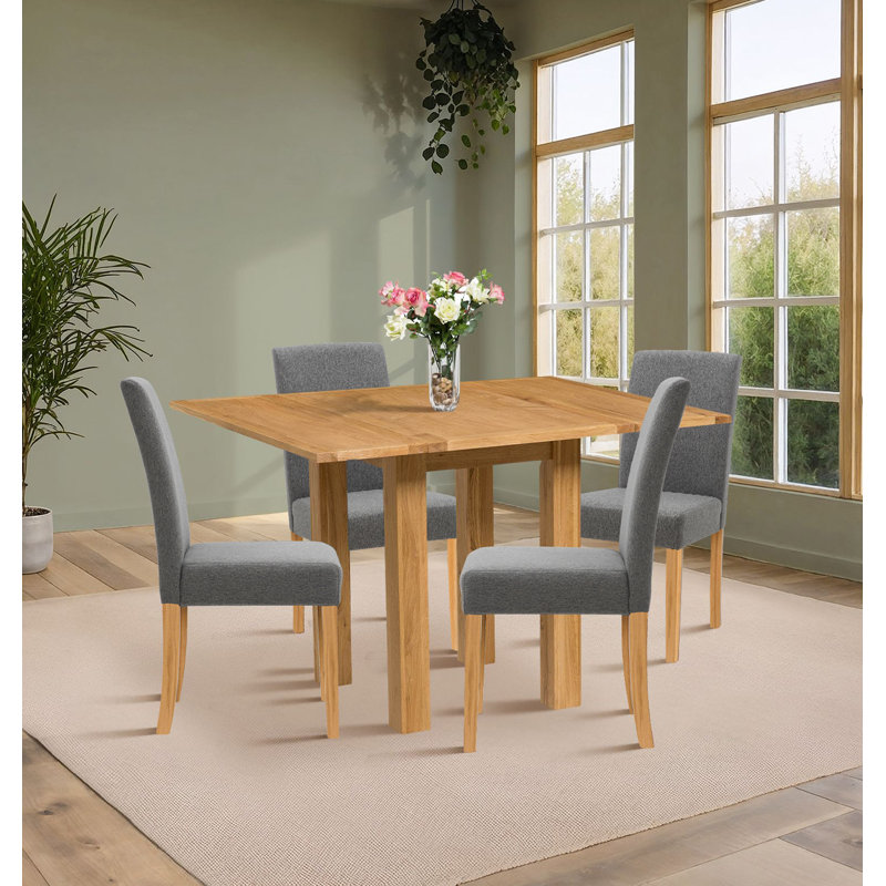 Hatcher 4 - Person Solid Oak Dining Set, Grey