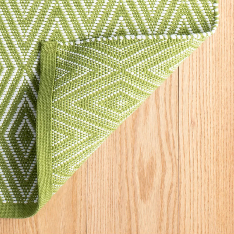 Diamond Sprout/White Handwoven Indoor/Outdoor Rug, Rectangle 3' x 5', null