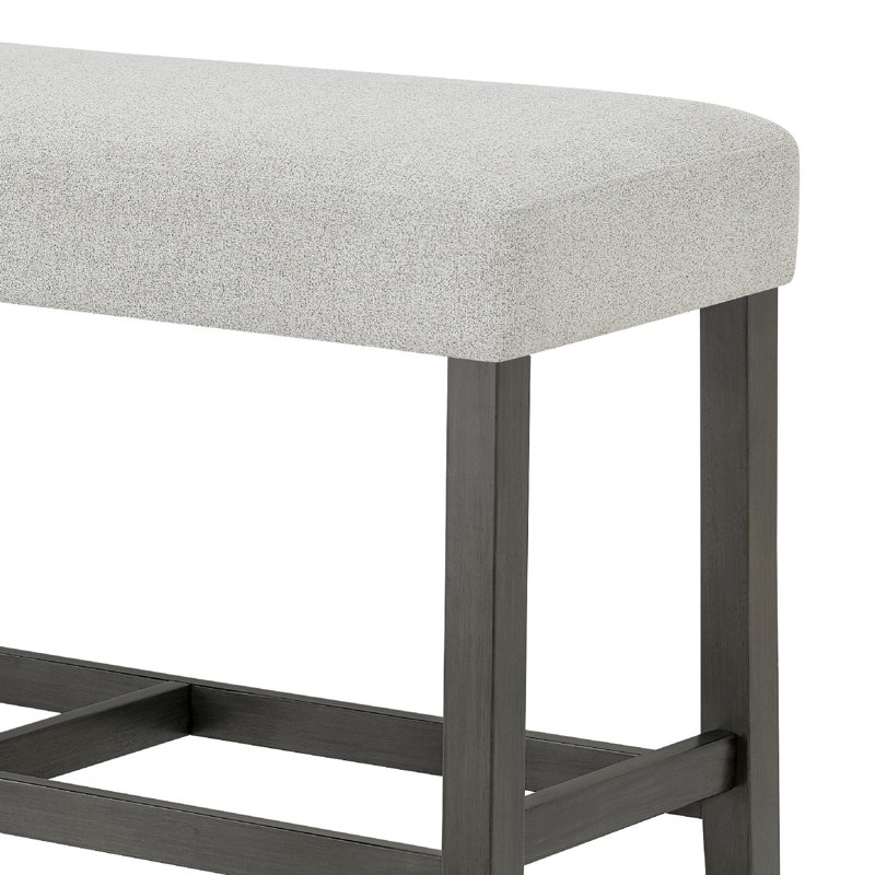 Banc de salle à manger à hauteur de comptoir Jeny, siège rembourré, gris clair 40 pouces