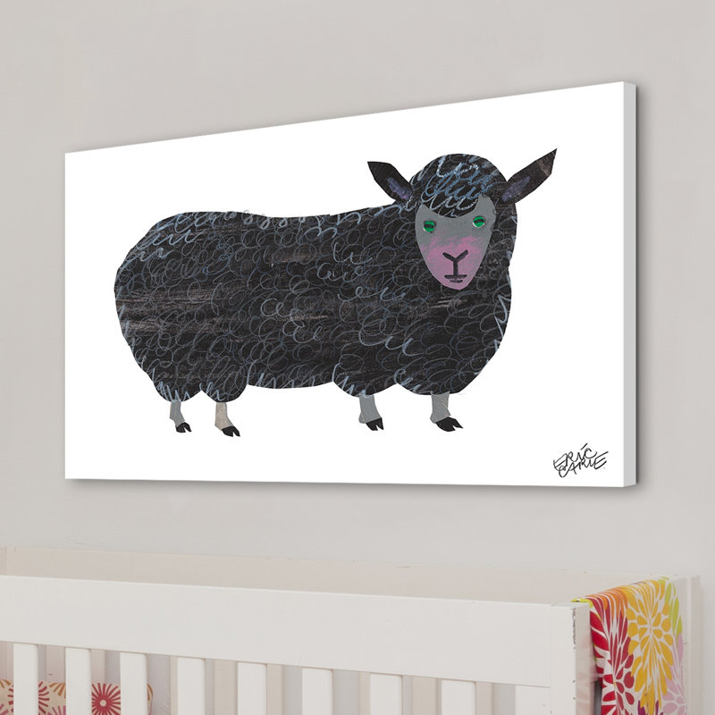 Black Sheep by Eric Carle - Painting on Canvas, 30cm H x 46cm W