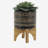 S/2 5/8" GLAZED PLANTER W/ STAND, BLACK