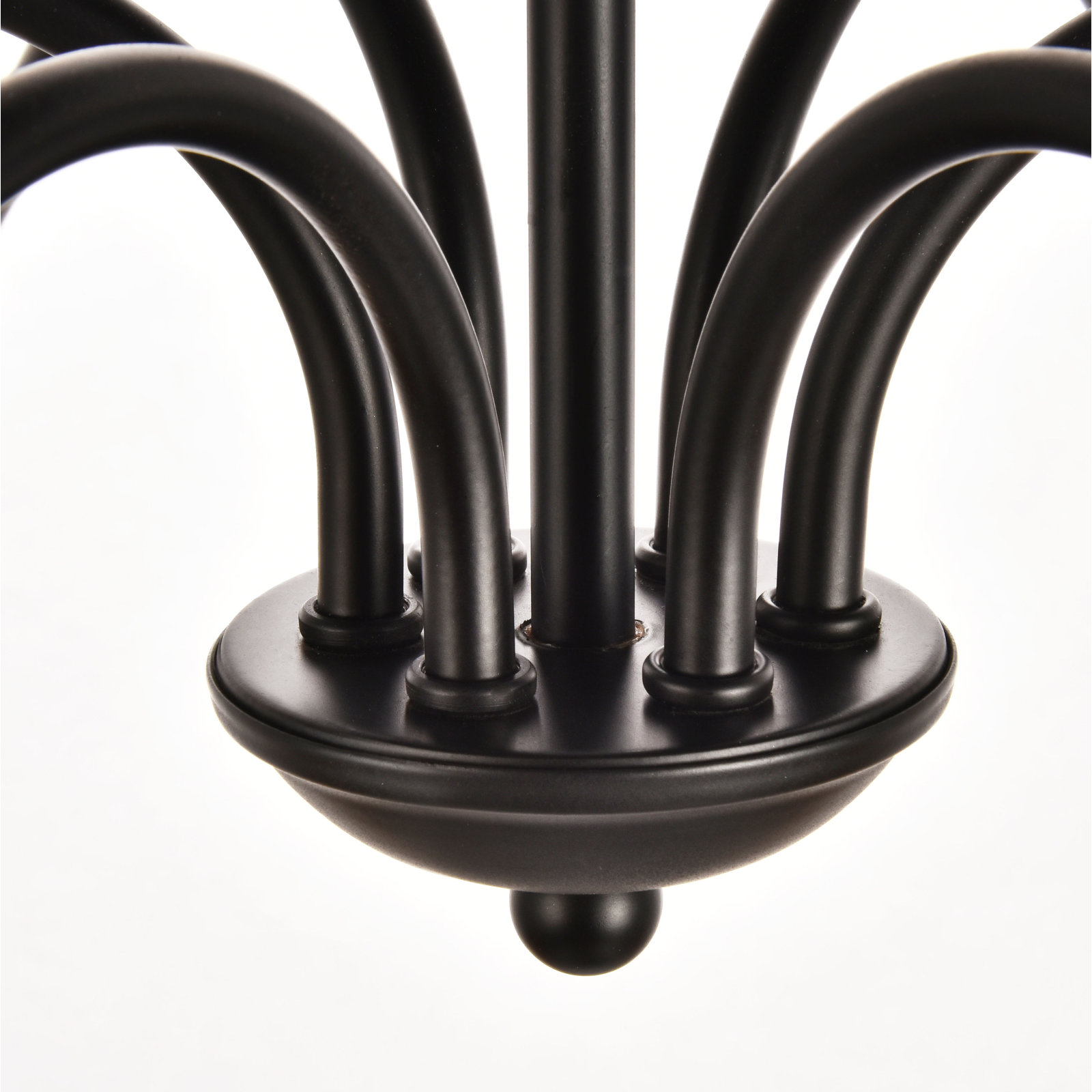 Ableton Iron 6-Light Chandelier, Matte Black, 18" H x 30" W x 30" D