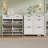Modern Shoe Cabinet with 2 Flip Drawers & 1 Top Drawer, High-Gloss Wood Organizer with Adjustable Shelves-1235639576