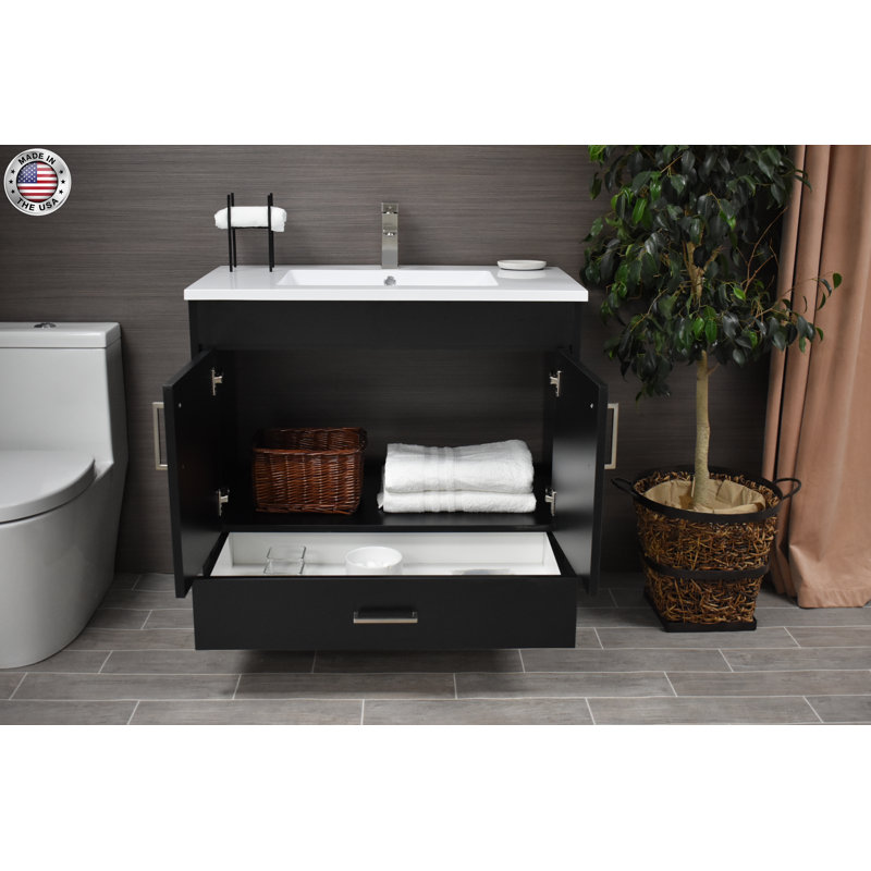 Ensemble de meuble-lavabo simple 36 po Ceravolo, Noir