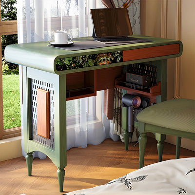 Bureau 36,22 "en bois massif rétro vert