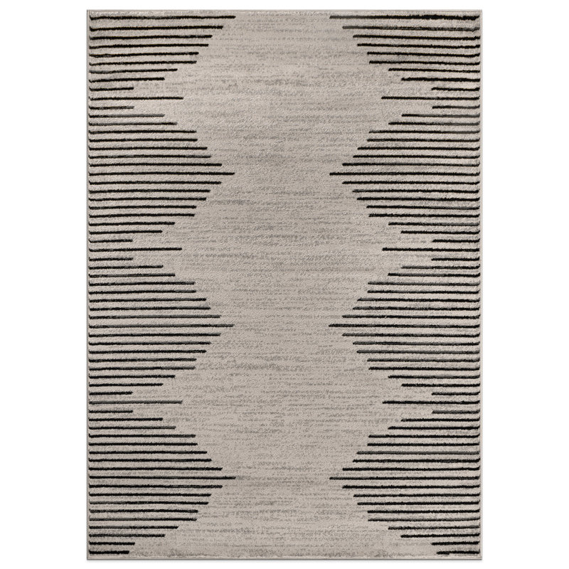 Tapis crème / noir Damarcus, Cream, Rectangle 7 pi 10 po x 10 pi