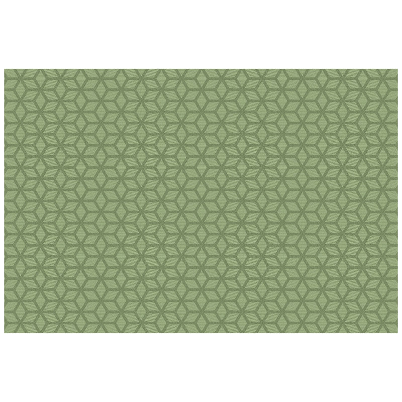 Un-Rug Cubics Rube Low Profile Kitchen Mat by Matterly, Rectangle 4' x 6', Green