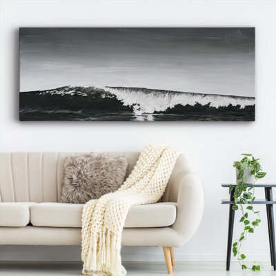 Ondes noires et blanches I sur toile