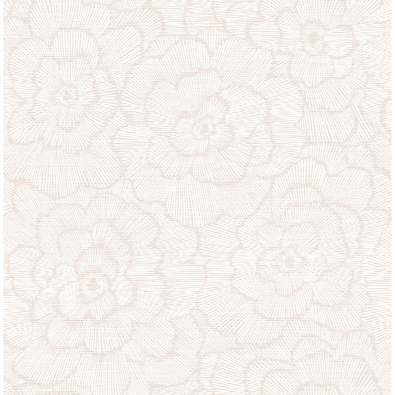 Periwinkle Floral Non-Pasted Wallpaper Roll, Pink