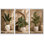Très grand ensemble de 3 impressions sur toile de plantes tropicales, oiseau de paradis, art botanique de Monstera, impression sur toile 24 x 36 pouces - prêt à accrocher