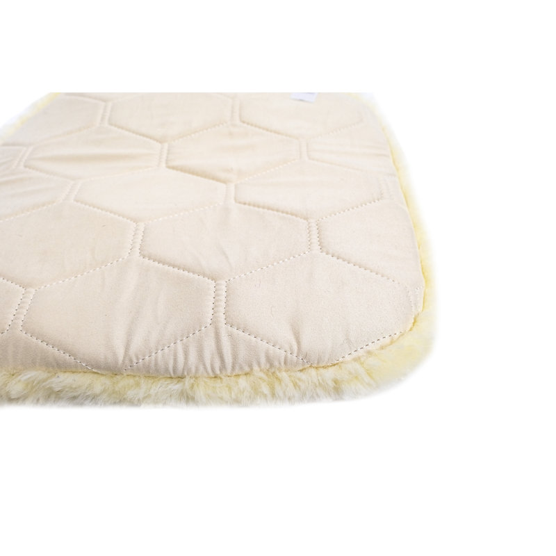 Tie Genuine Sheepskin Fur Car Seat Pad, Beige