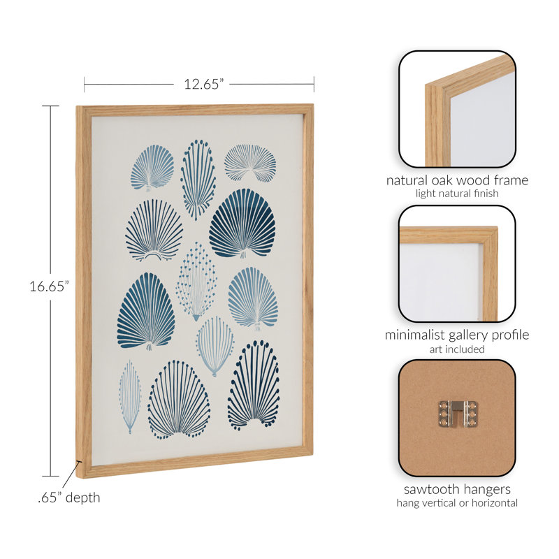 Art mural moderne plage douce, H 12,65 po x l 16,65 po, Tan Framed