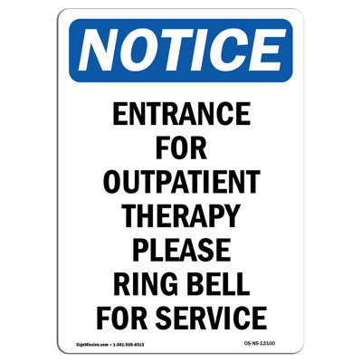 Entrance for Outpatient Therapy Sign