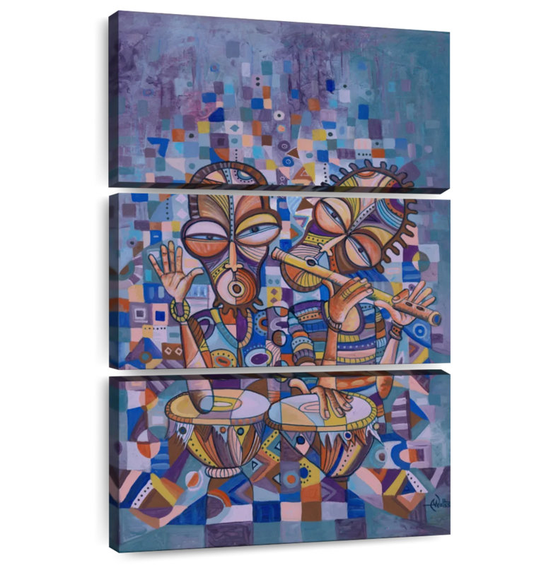 Abarca Drummer And Flutist II, 38" H x 24" W