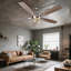 Ventilateur de plafond 52 pouces à 2 vitesses en nickel satiné 52 pouces avec éclairage et contrôle Romote 