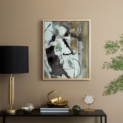 «Lyrical Abstract I», reproduction encadrée - bois massif
